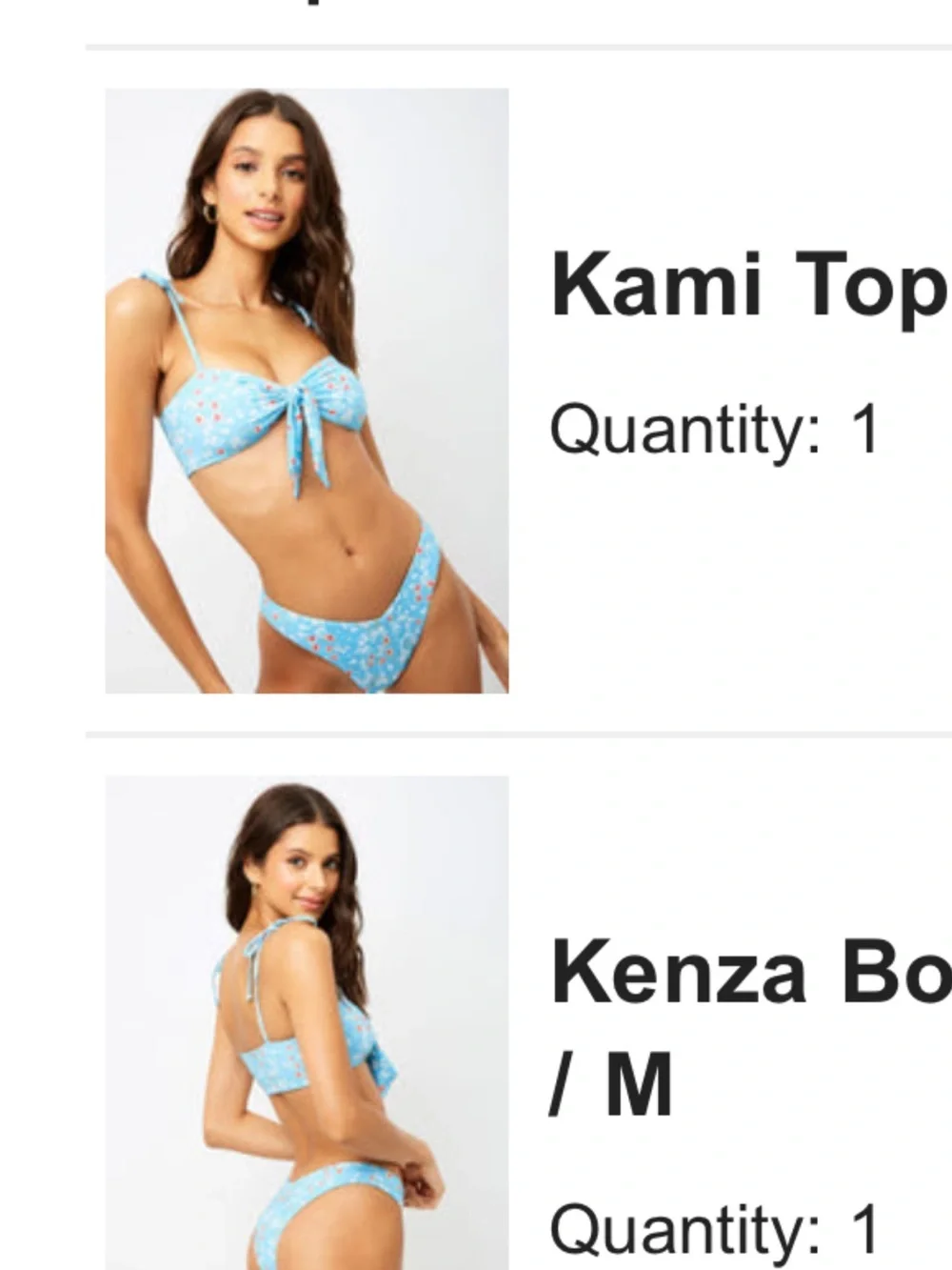 Frankie's Bikinis Light Blue Floral Tie-Front Bikini